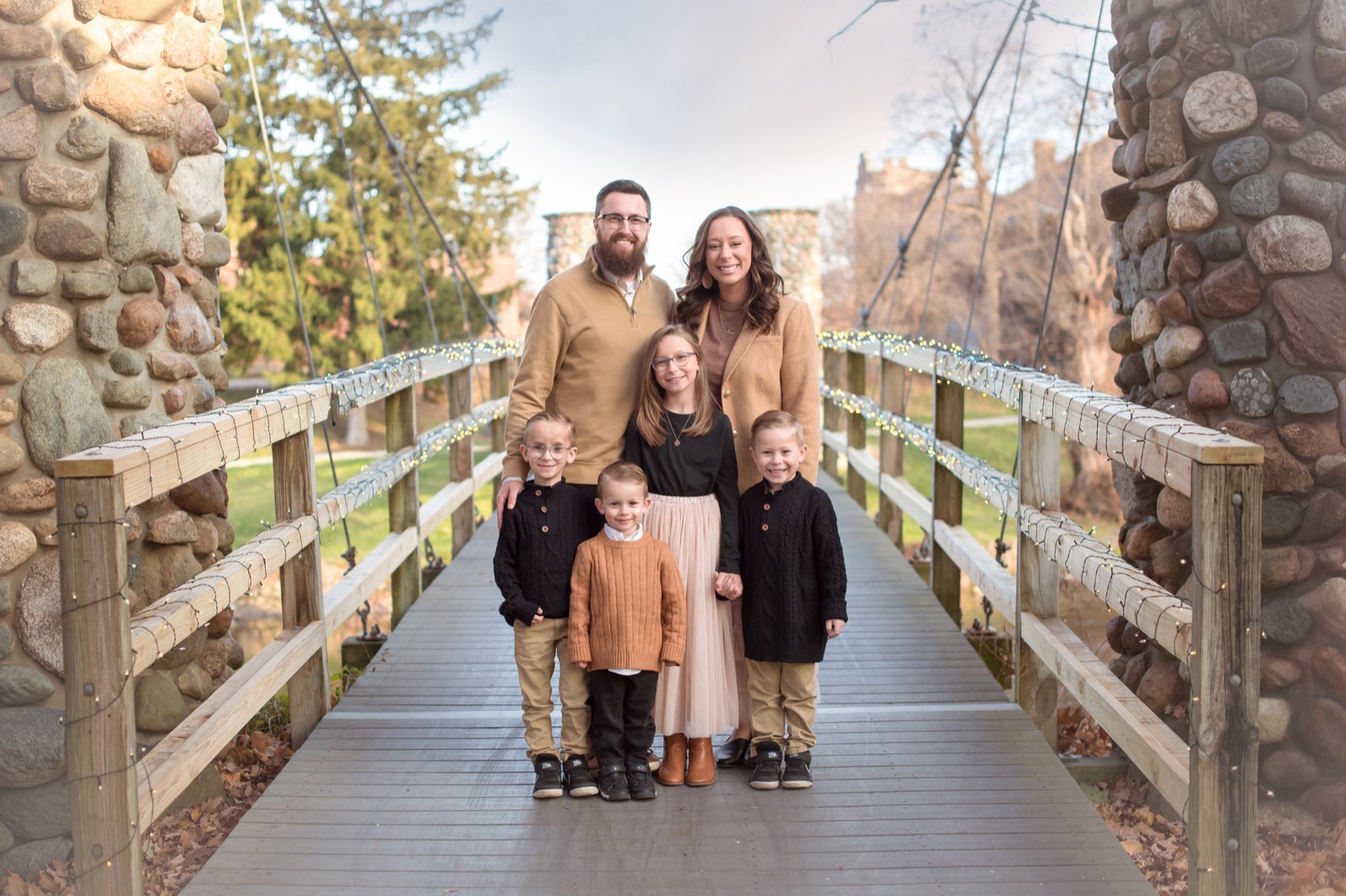 Pastor Josh Levesque with his wife Katti and their four children